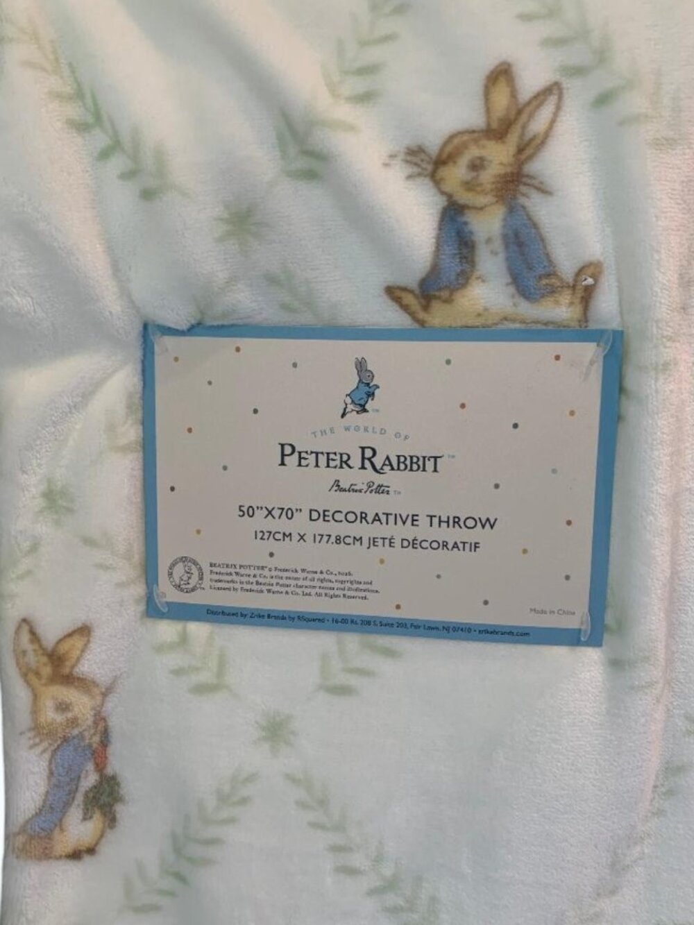 Peter Rabbit Plush Throw 50x70 Baby Kids
